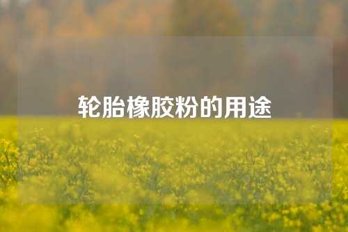 轮胎橡胶粉的用途