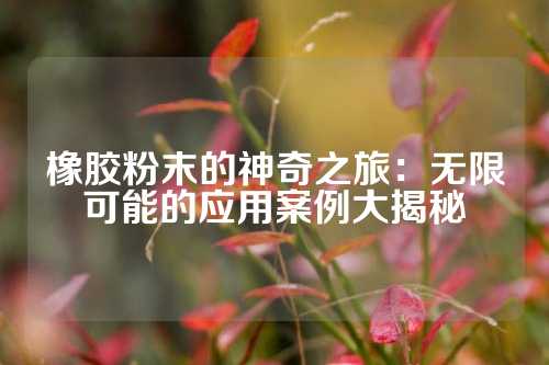 橡胶粉末的神奇之旅：无限可能的应用案例大揭秘