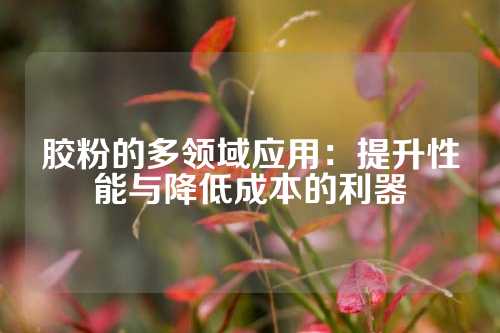 胶粉的多领域应用：提升性能与降低成本的利器