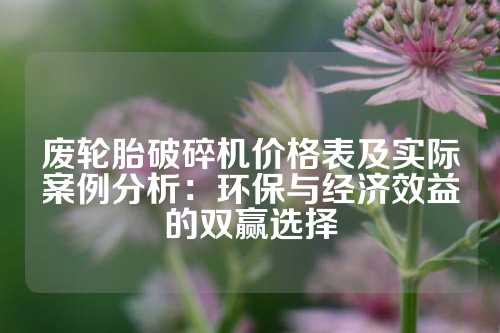 废轮胎破碎机价格表及实际案例分析：环保与经济效益的双赢选择