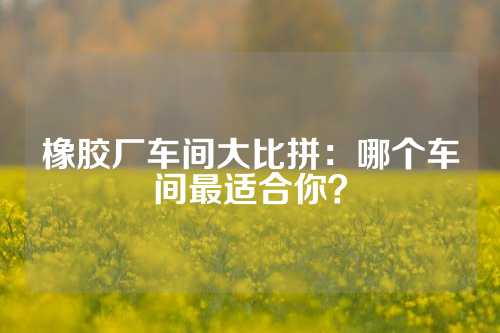 橡胶厂车间大比拼：哪个车间最适合你？