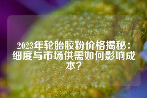 2023年轮胎胶粉价格揭秘：细度与市场供需如何影响成本？