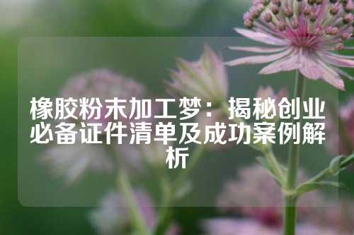 橡胶粉末加工梦：揭秘创业必备证件清单及成功案例解析