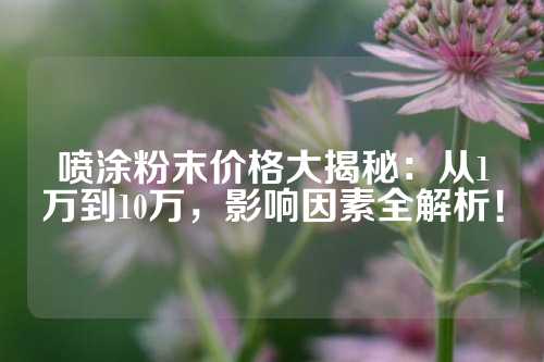 喷涂粉末价格大揭秘：从1万到10万，影响因素全解析！