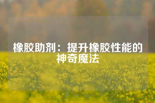 橡胶助剂：提升橡胶性能的神奇魔法