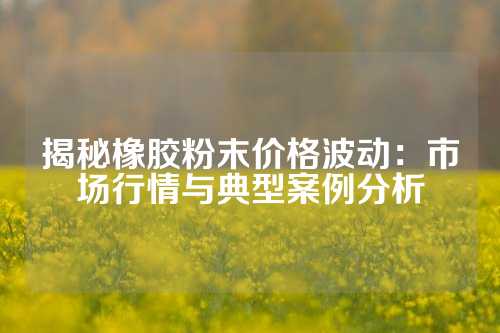 揭秘橡胶粉末价格波动：市场行情与典型案例分析