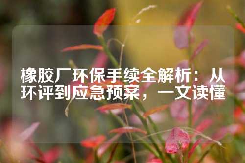 橡胶厂环保手续全解析：从环评到应急预案，一文读懂