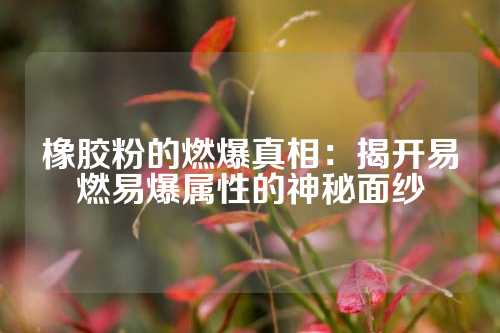 橡胶粉的燃爆真相：揭开易燃易爆属性的神秘面纱