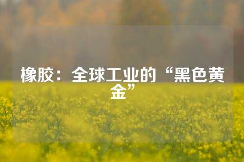 橡胶：全球工业的“黑色黄金”