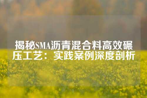 揭秘SMA沥青混合料高效碾压工艺：实践案例深度剖析