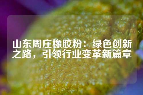 山东周庄橡胶粉：绿色创新之路，引领行业变革新篇章