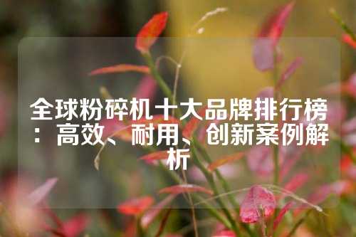 全球粉碎机十大品牌排行榜:高效、耐用、创新案例解析
