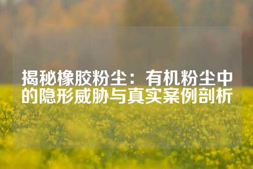 揭秘橡胶粉尘：有机粉尘中的隐形威胁与真实案例剖析