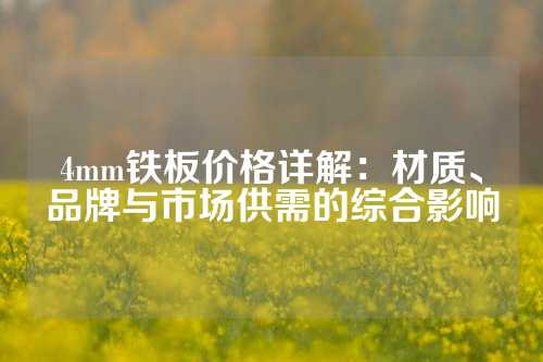4mm铁板价格详解：材质、品牌与市场供需的综合影响