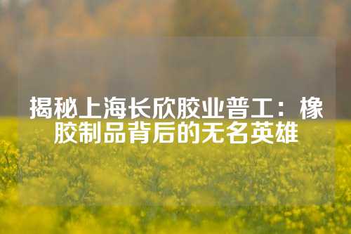 揭秘上海长欣胶业普工：橡胶制品背后的无名英雄