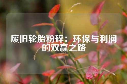 废旧轮胎粉碎：环保与利润的双赢之路