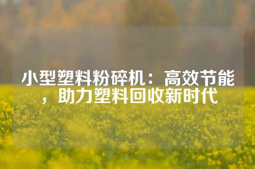小型塑料粉碎机：高效节能，助力塑料回收新时代