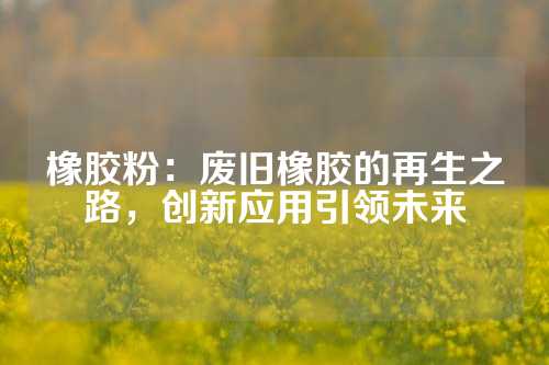 橡胶粉：废旧橡胶的再生之路，创新应用引领未来
