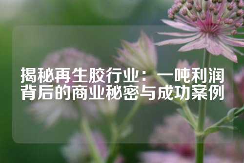 揭秘再生胶行业：一吨利润背后的商业秘密与成功案例