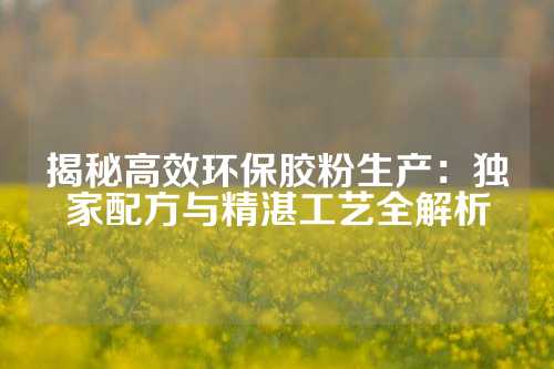 揭秘高效环保胶粉生产：独家配方与精湛工艺全解析