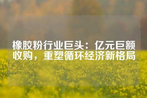 橡胶粉行业巨头：亿元巨额收购，重塑循环经济新格局