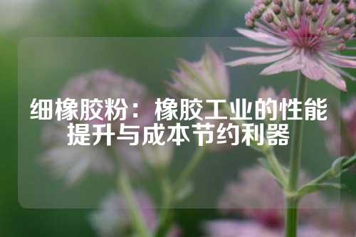 细橡胶粉：橡胶工业的性能提升与成本节约利器