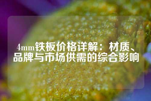 4mm铁板价格详解：材质、品牌与市场供需的综合影响