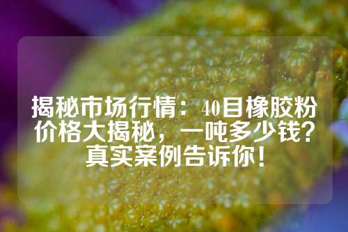 揭秘市场行情：40目橡胶粉价格大揭秘，一吨多少钱？真实案例告诉你！