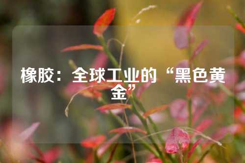 橡胶：全球工业的“黑色黄金”