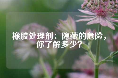 橡胶处理剂:隐藏的危险,你了解多少?