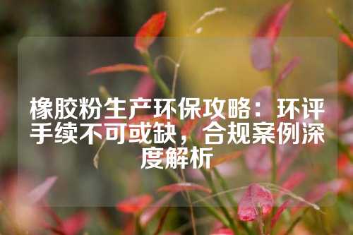 橡胶粉生产环保攻略：环评手续不可或缺，合规案例深度解析