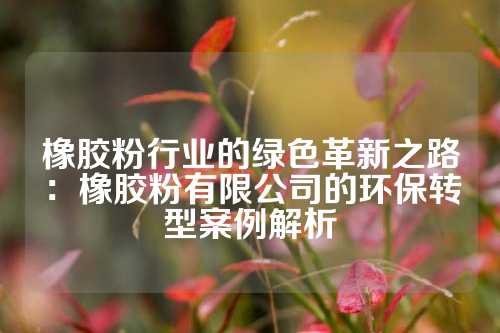 橡胶粉行业的绿色革新之路：橡胶粉有限公司的环保转型案例解析