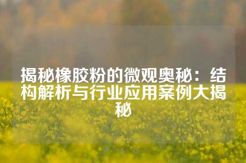 揭秘橡胶粉的微观奥秘:结构解析与行业应用案例大揭秘