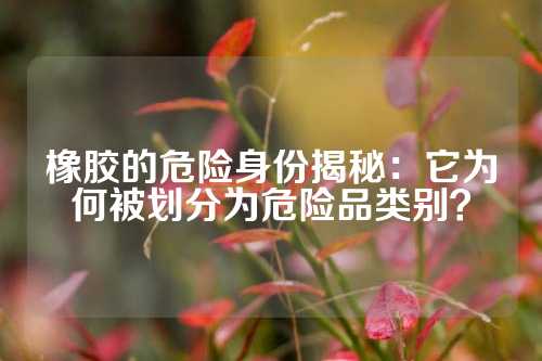 橡胶的危险身份揭秘：它为何被划分为危险品类别？