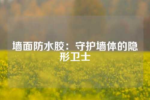 墙面防水胶：守护墙体的隐形卫士