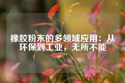 橡胶粉末的多领域应用：从环保到工业，无所不能