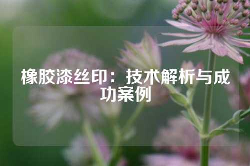 橡胶漆丝印：技术解析与成功案例