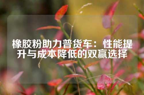 橡胶粉助力普货车：性能提升与成本降低的双赢选择