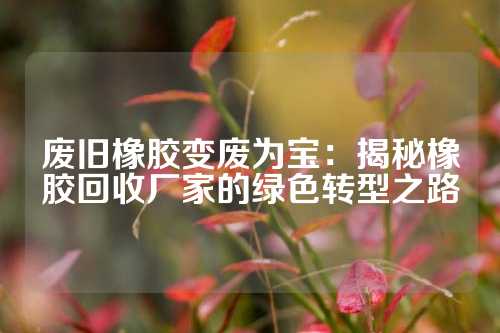 废旧橡胶变废为宝：揭秘橡胶回收厂家的绿色转型之路