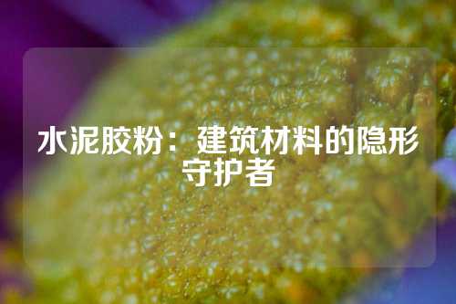 水泥胶粉：建筑材料的隐形守护者