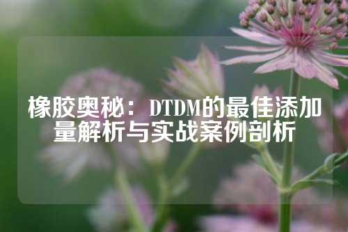 橡胶奥秘：DTDM的最佳添加量解析与实战案例剖析