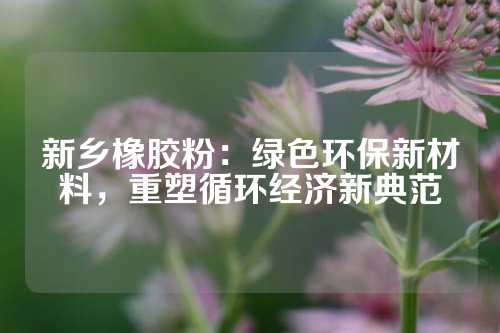 新乡橡胶粉：绿色环保新材料，重塑循环经济新典范
