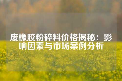 废橡胶粉碎料价格揭秘：影响因素与市场案例分析