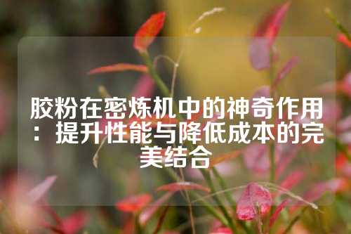 胶粉在密炼机中的神奇作用：提升性能与降低成本的完美结合