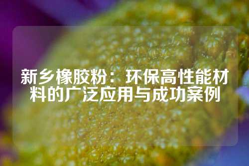 新乡橡胶粉：环保高性能材料的广泛应用与成功案例