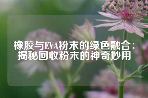 橡胶与EVA粉末的绿色融合：揭秘回收粉末的神奇妙用