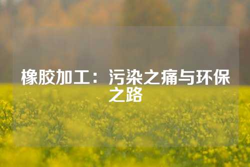 橡胶加工：污染之痛与环保之路