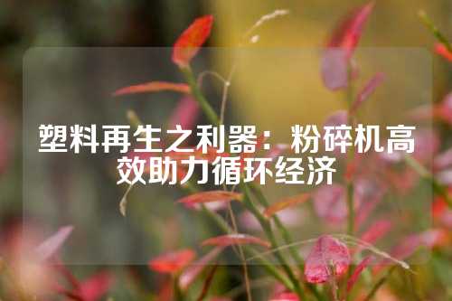 塑料再生之利器：粉碎机高效助力循环经济