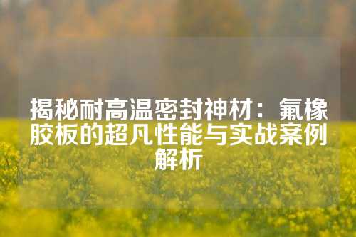 揭秘耐高温密封神材：氟橡胶板的超凡性能与实战案例解析