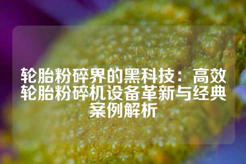 轮胎粉碎界的黑科技：高效轮胎粉碎机设备革新与经典案例解析